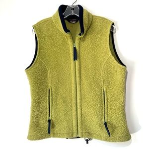 LL Bean Women’s Lime Green Polartek Fleece Vest Size Medium